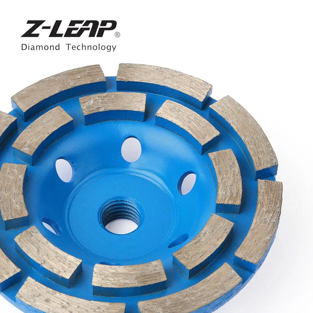 Z-LEAP 100 Mm Diamond Grinding Disc 4 "Concrect Double Row Segmen Amplas Roda Marmer Granit Concrect Alat Abrasive M14 benang