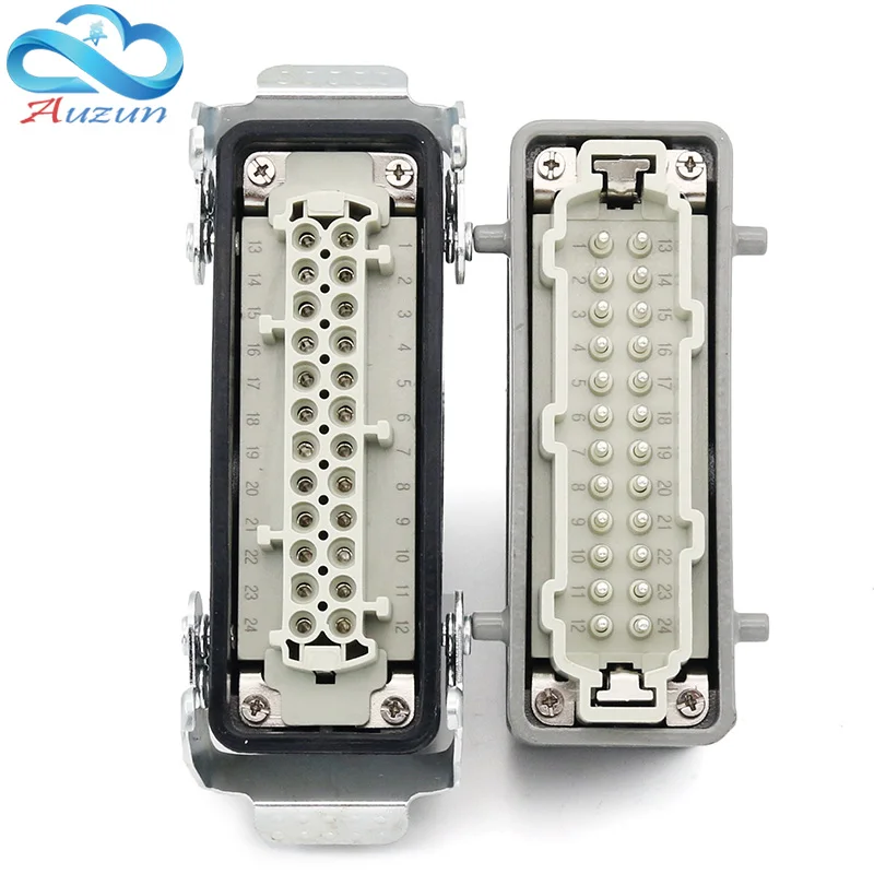 24 core Rectangular heavy duty connector  butt type He-024 waterproof socket connector for aerospace industry 16A