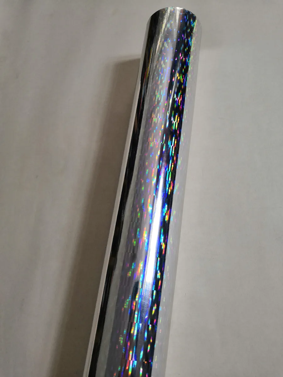 Hot stamping foil holographic foil silver thick line pattern hot press on paper or plastic heat transfer film