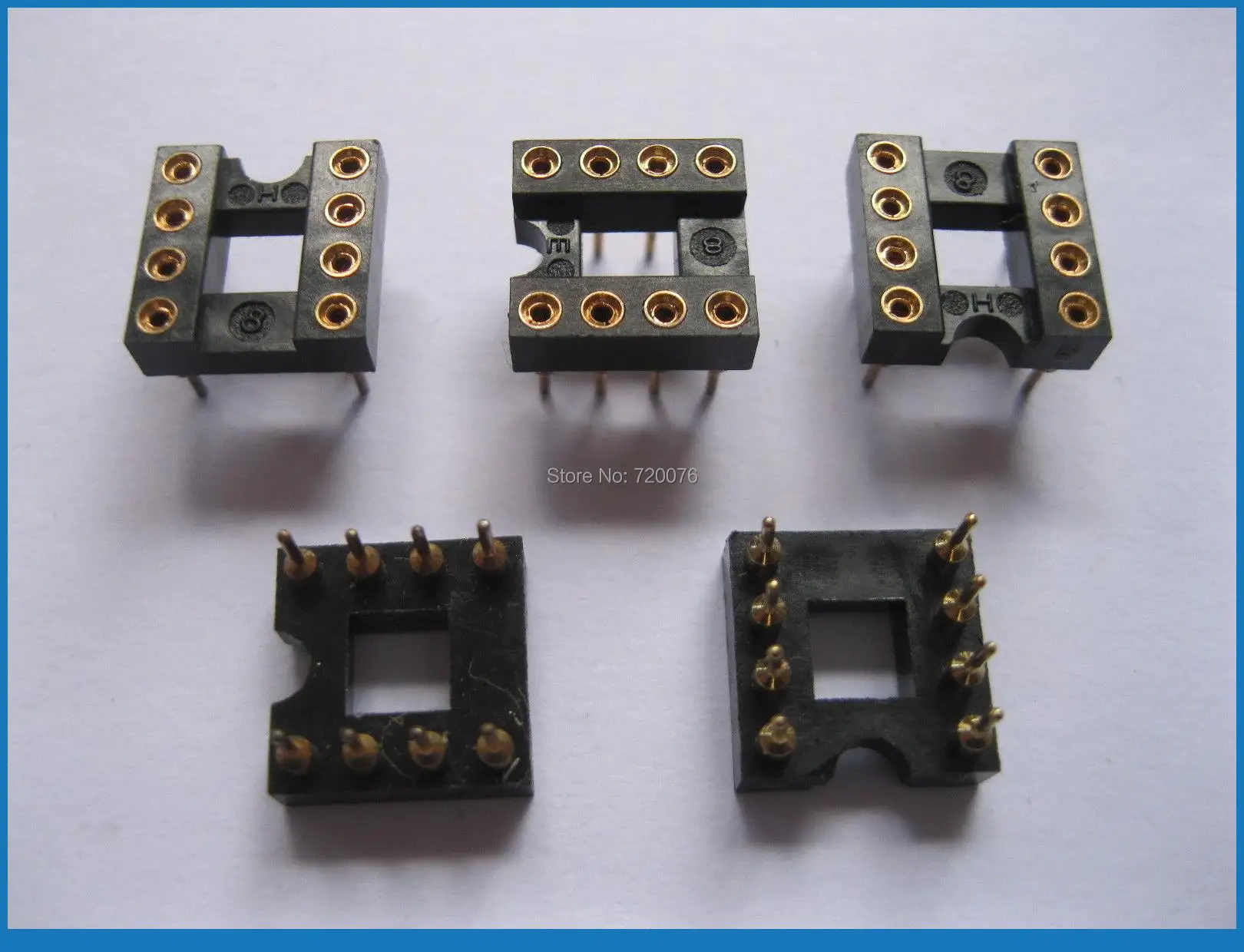 60 pcs IC Socket Adapter Gold Plated 2.54mm 8 PIN Round DIP High Quality 7.62mm