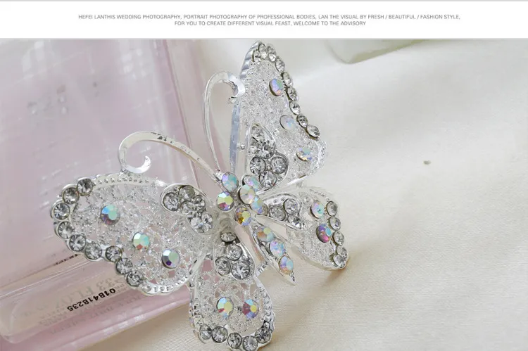 2018 New Hot Bouquet Brooch Jewelry Wedding Korean Silver Plated Butterfly Insect Rhinestone Bride Brooch Pins Women Brooch