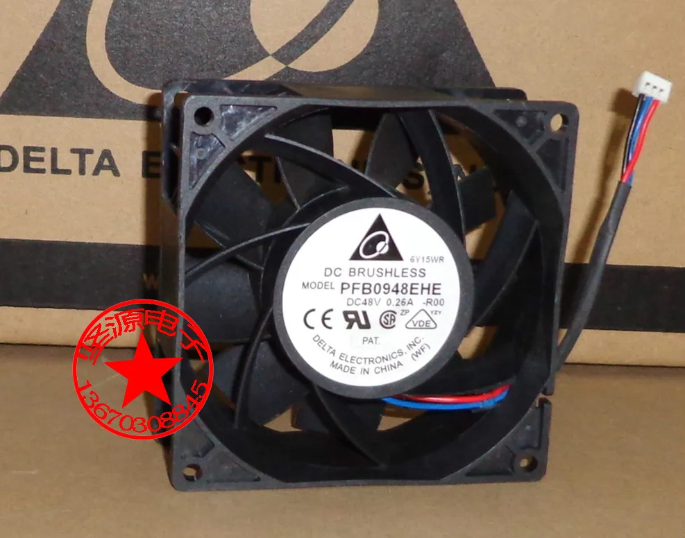 

Delta Electronics PFB0948EHE R00 DC 48V 0.26A 90x90x38mm Server Cooling Fan