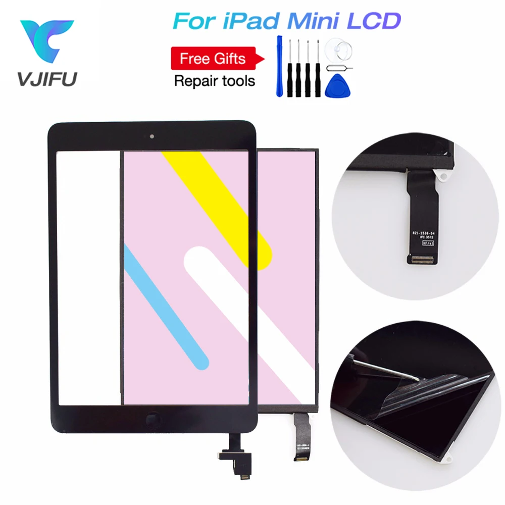 

Black White For iPad Mini 1st A1432 A1454 A1455 Touch Screen Digitizer Sensor Glass + LCD Display Screen Panel Monitor