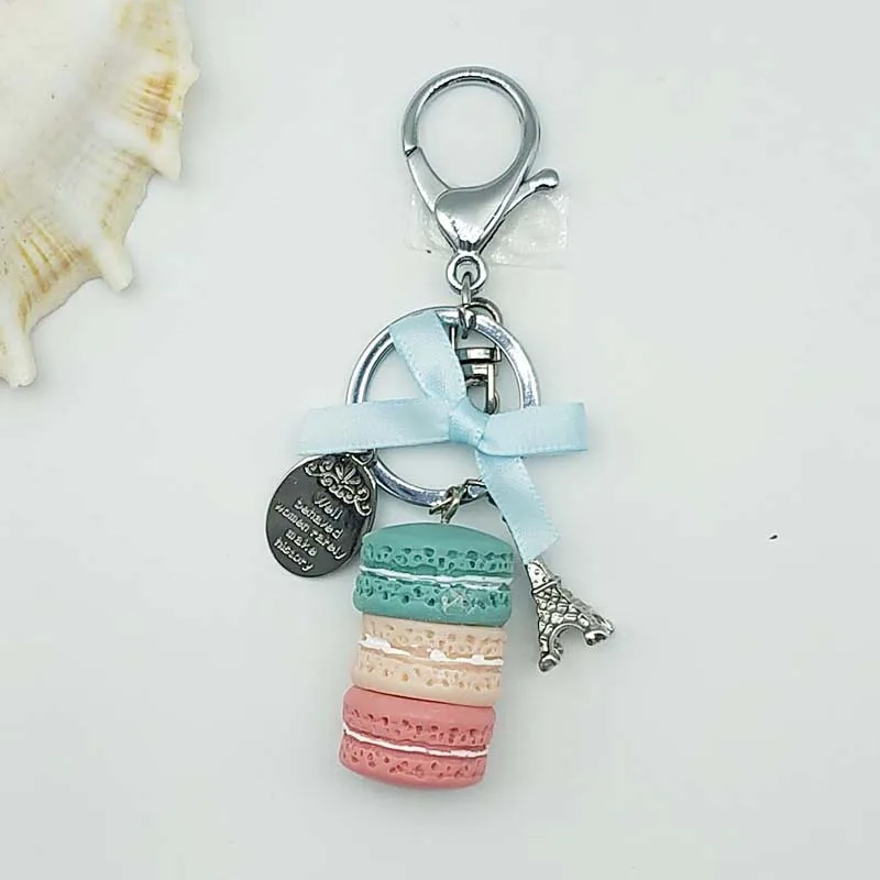Fashion Cake Keychain with Eiffel Tower Charm