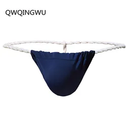 Sexy Men Briefs Wild String Ice Silky Thong Ultra-Thin Men Rope Belt Men's Underwear Thong Japanese Sumo Tanga Hombre Thongs