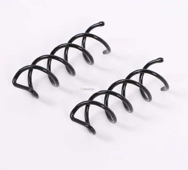 10 adet siyah Spiral saç düzleştirici Pin klip topuz sopa yuvarlak uçlu Pick Spin vida Twister tokası