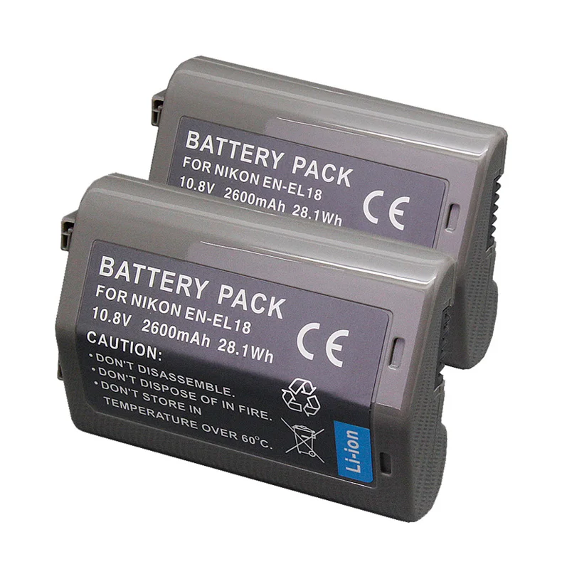 

2 PCS For Nikon 2600mAh en-el18 battery D4 D4s D5 one-body battery en-el18a d800 handle