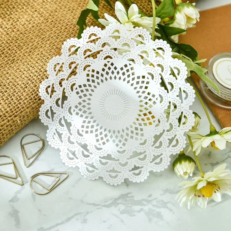 KSCRAFT White Lace Paper Doilies/Placemats for Wedding Party Decoration Supplies Scrapbooking Paper Crafts