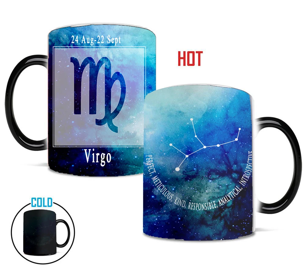 12 constellations Magic Starry Sky mugs heat changing color Tea Cup coffee mug best gift for your friends or kids