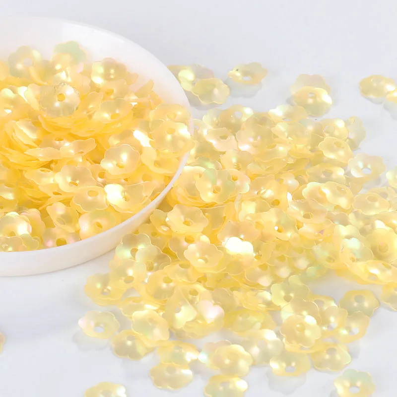 10g/Pack Mix Sizes Mix Shapes Sequin Matte Yellow Confetti Loose Sequins Glitter Paillettes Sewing Accessories Wedding Confetti