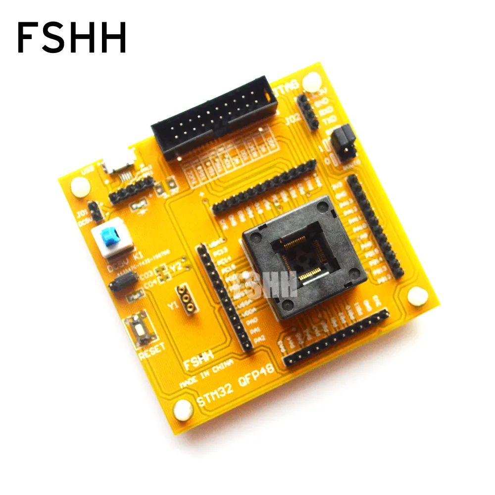 

STM32 QFP48 test socket STM32 TQFP48 Programmer adapter LQFP48 STM32F1 STM32L1 JTAG SWD