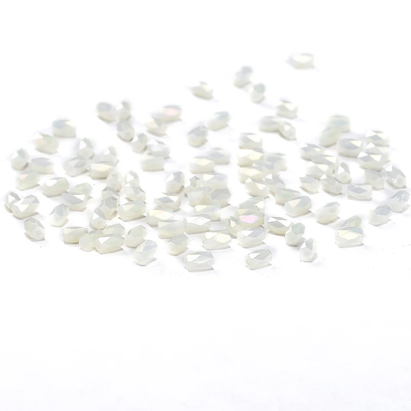 White AB 50pcs 2*4mm Charm Cylinder Crystal Beads Austria Crystal 18 Cutting Faces Loose Beads DIY Jewelry Crafts Acessories C-2