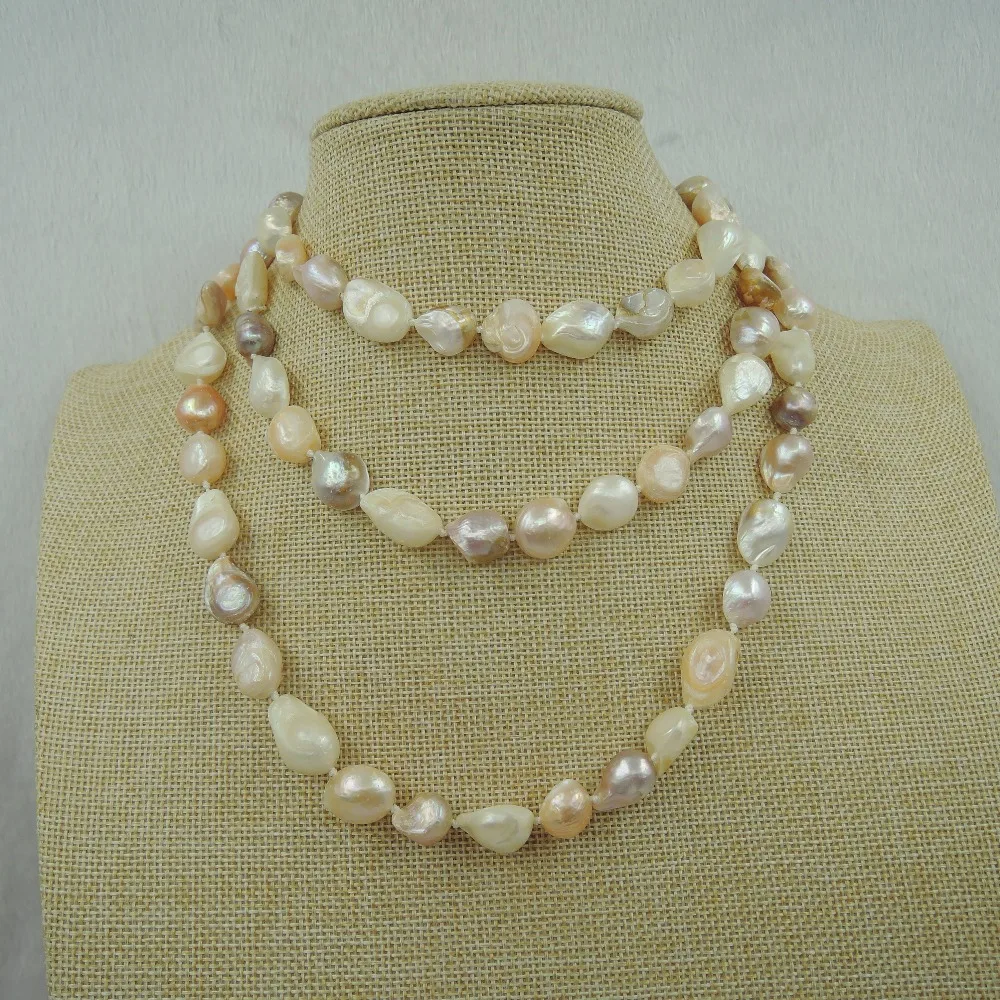 Elegant 120cm Long Baroque Freshwater Pearl Necklace - Natural Wholesale Price Free Shipping Jewelry Accessory