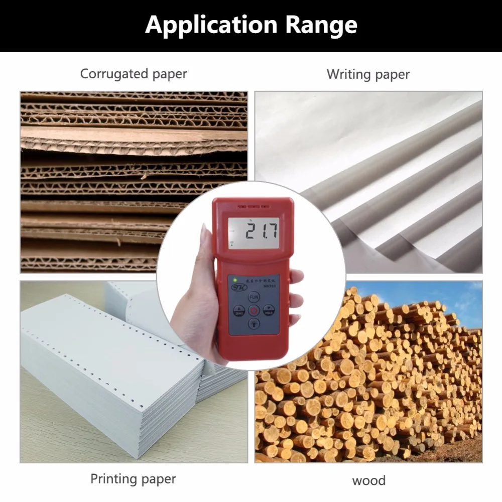 100% New MS310 Inductive Moisture Analyzer Wood Moisture Meter For Wood Timber Paper Bamboo Carton Concrete Metope