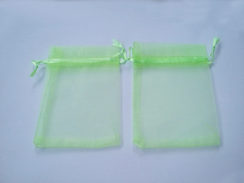 200pcs 10*15 Green gift bags for jewelry/wedding/christmas/birthday Organza Bags with handles Packaging Yarn bag