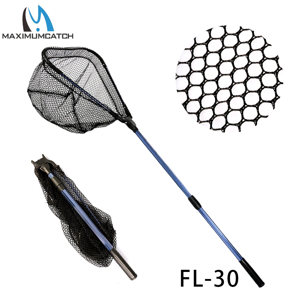 Maximumcatch Fishing Landing Net with Telescoping Aluminum/EVA Handle Fishing Net