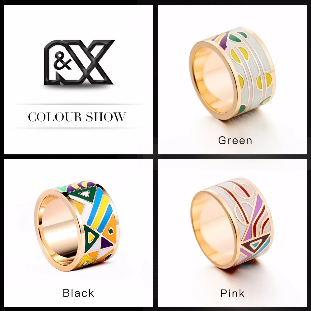 R&X Outside a single original product euramerican fashion men and women lovers ring chain scarves buckle enamel ring