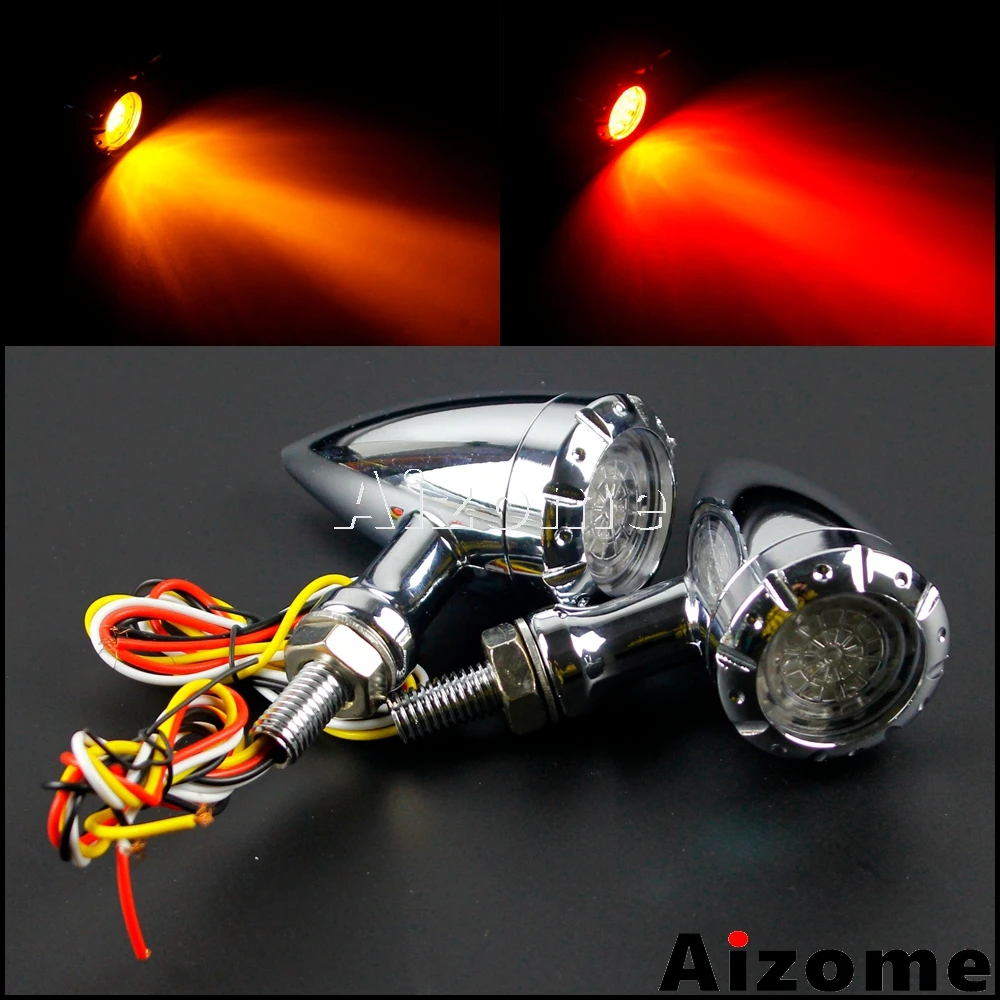 Motorcycle 3 in 1 LED Turn Signals Tail Brake Running Light For Harley Dyna Honda Yamaha Suzuki Cafe Racer Bobber Bullet Blinker