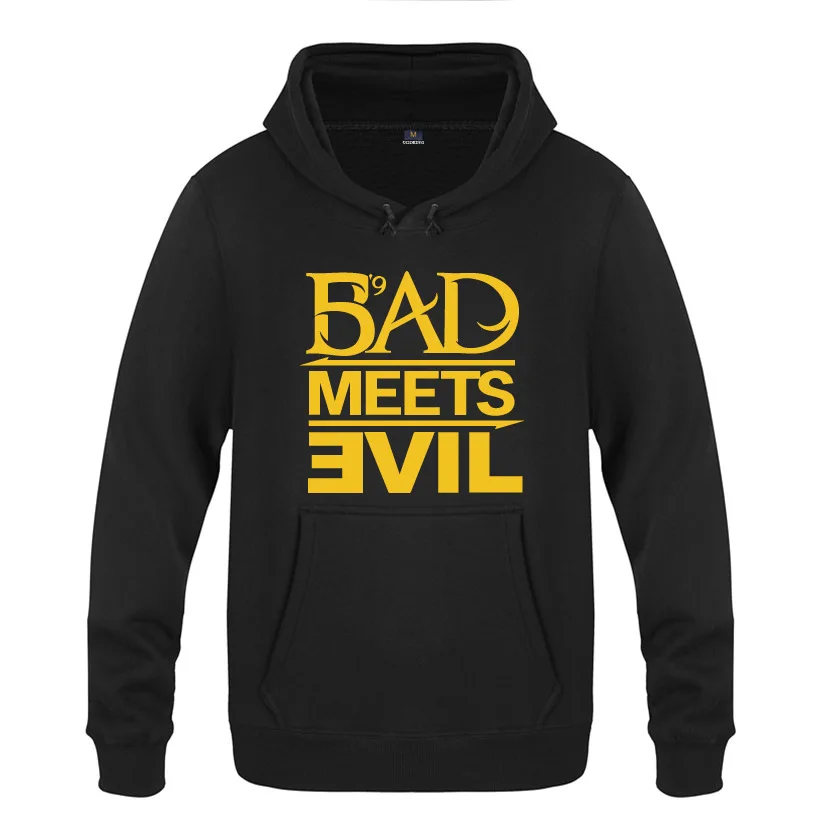 Bad Meets Evil Eminem Rock Hoodies Men Hip Hop Fleece Long Sleeve Pullover Sweatshirt Winter Man Skateboard Tracksuit Hoody