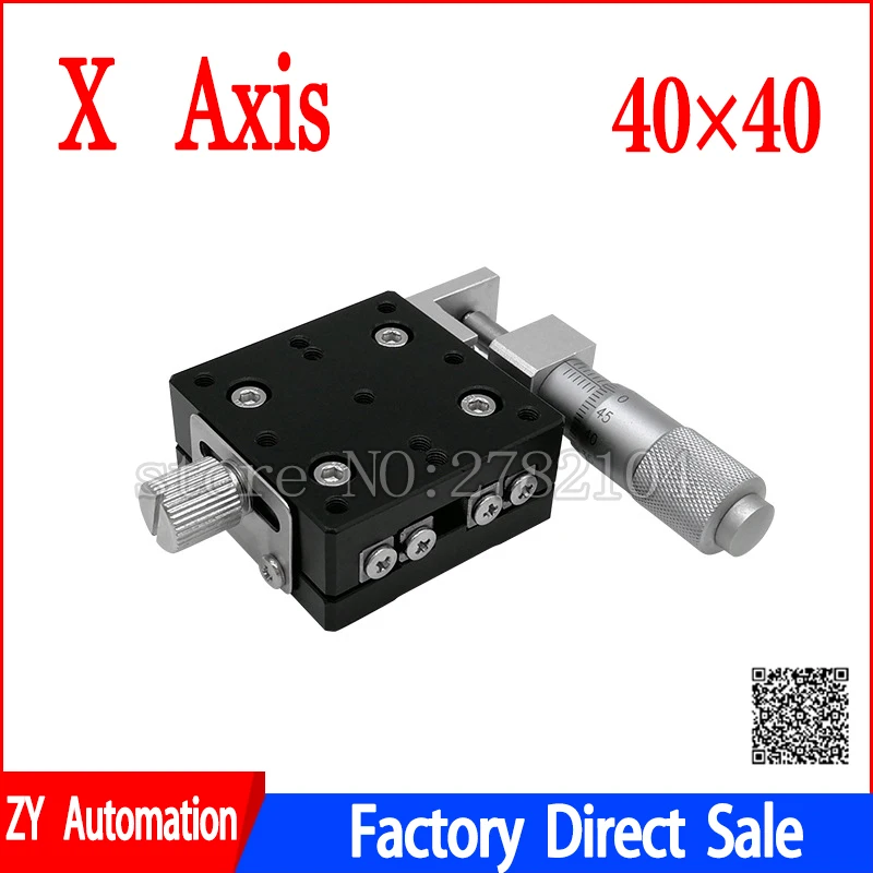 Imagem -02 - Plataforma de Corte Manual Estágios Lineares Ajuste do Rolamento Mesa Deslizante Trilho Transversal Eixo x 40x40 mm X40-l X40-c X40-r