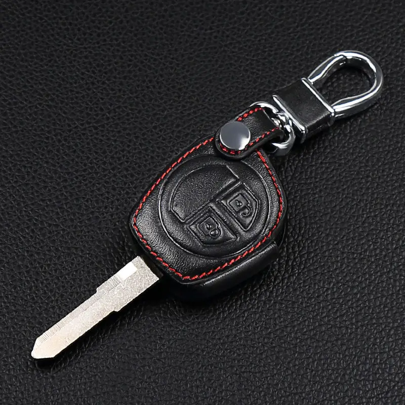 2017 High quality leather 2 button remote control key set for Suzuki sx4 swift liana large vitara key cover, car styling