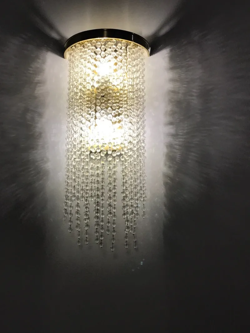 Large Star Hotel crystal lighting led wall light Fixture E14 Hallway project lighting  Balcony Bedroom wall sconce Mirror Lamp image 5