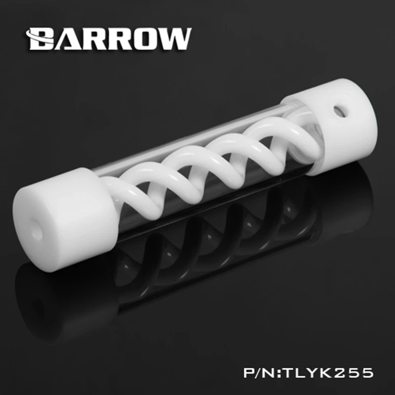 Barrow T Virus Helix Suspension Cylinder Water Tank 255mm White With White Cap Water Cooling  Reservoir TLYK255