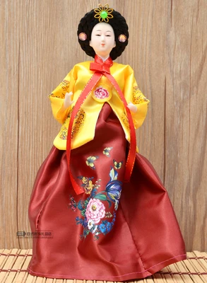 1 PC Korean Girl Doll Ornament Craft Home Shop Decor Ornament Gift Multi Pattern Stylish