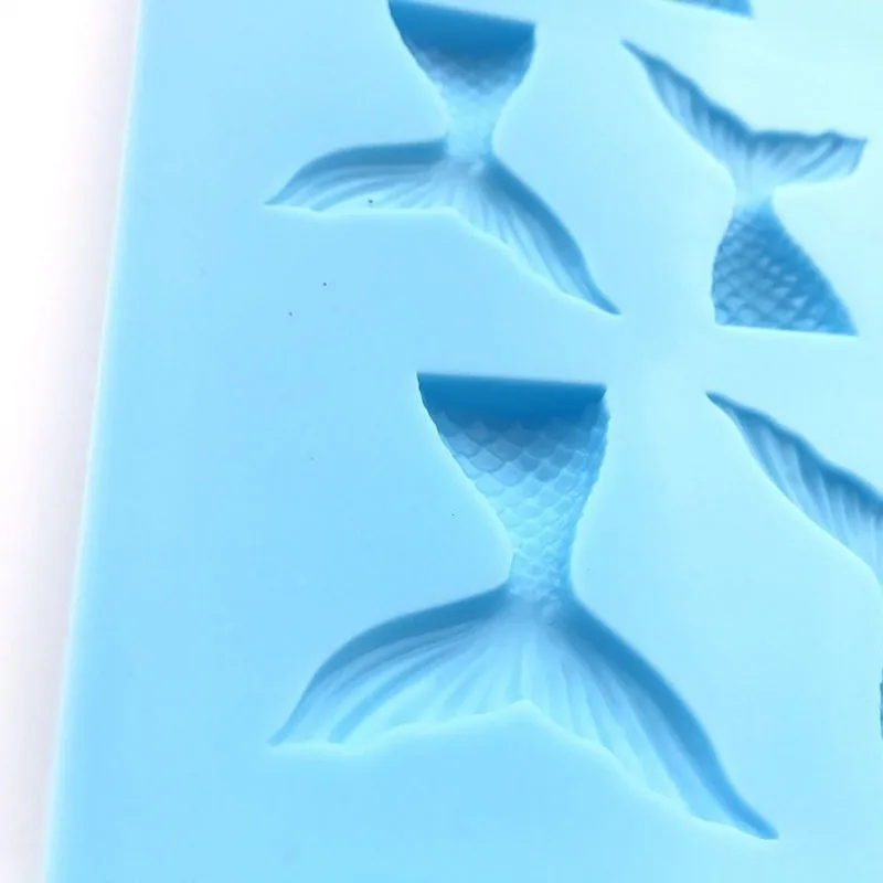 16 Cavities Mermaid Tails Silicone Mold Chocolate Candy Jelly Molds Baby Birthday Cupcake Topper Cake Decorating Tools