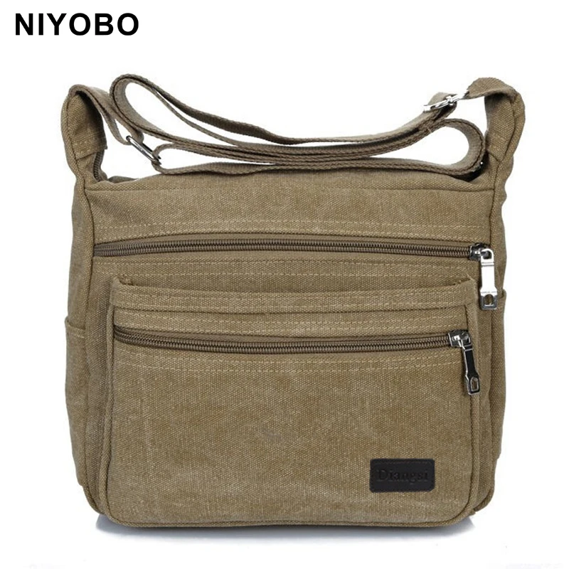 Vintage Men\'s Crossbody Bag Canvas Shoulder Messenger Bags Handbag Leisure Travel Zipper Men Bags PT1093