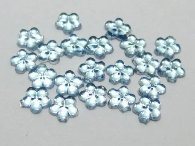 

1000 Blue Acrylic FlatBack Mini Flower Rhinestones bead 6mm