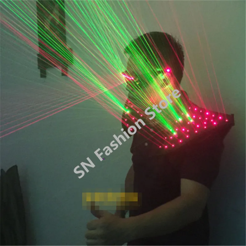 HH11 Green +red colors Laser vest bar party DJ disco props Illuminated costumes performing luminous clothing/ballroom dancing