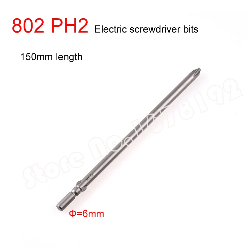 

5pcs/lot 802 6mm Round Shank Magnetic Phillips Cross Electric PH2 Screwdriver bits 150mm length