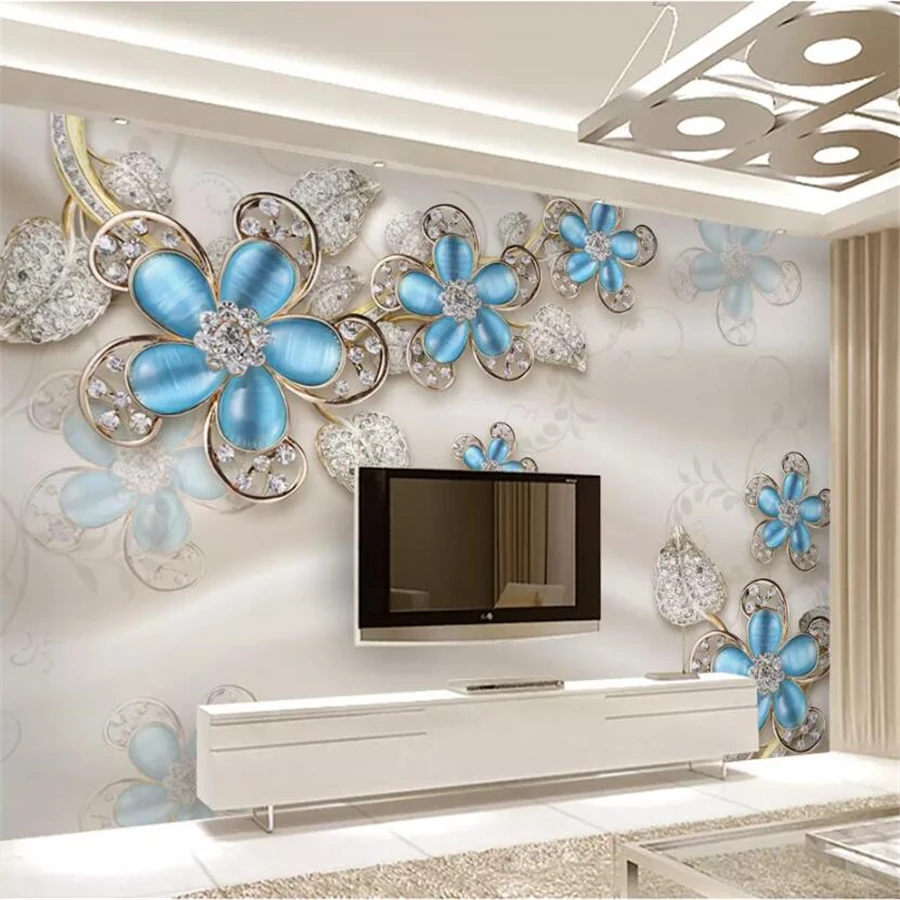 beibehang papel de parede Custom wallpaper 3D mural luxury European silk pearl flower TV background wall papers home decor mural