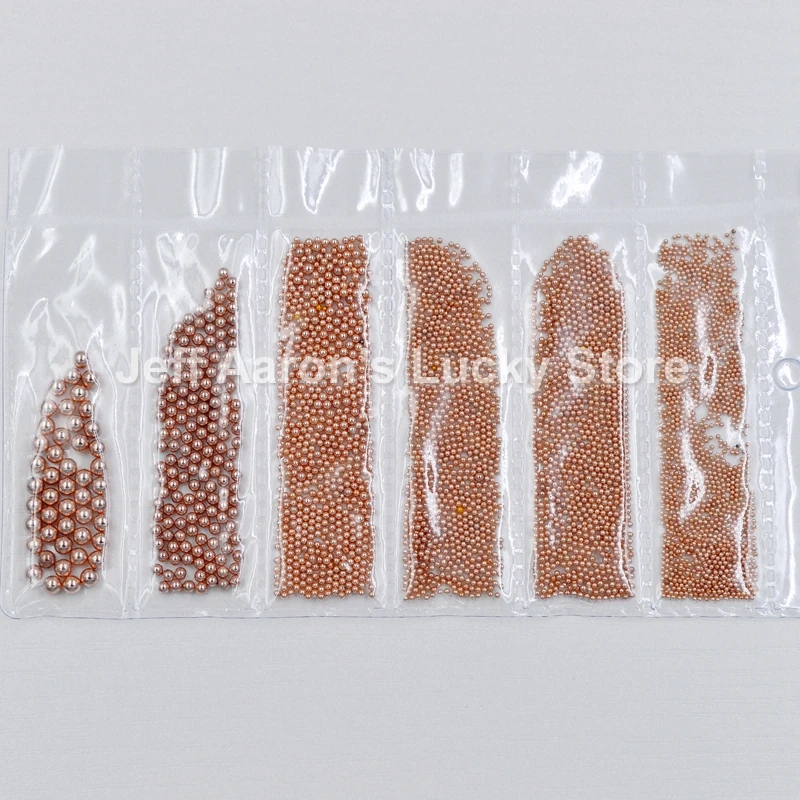 Mixed 0.8MM to 3.0MM Rose Gold Silver Micro 3D Metal Nail Art Decorations Caviar Beads Manicure Nails Accessoires Supplies Tool