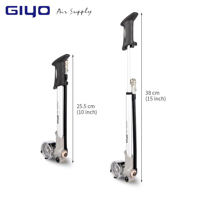 GIYO Pump 300psi High-pressure Bike Air Shock Pump For Fork & Rear Suspension Cycling Bicycle Pump Mountain Bike Pump With Gauge