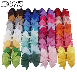 10Pcs/Lot 3'' Solid Pinwheel Hair Bows 40 Colors Grosgrain Ribbon Cute Hair Clips For Kids Girls DIY Hair Accessories Wholesale