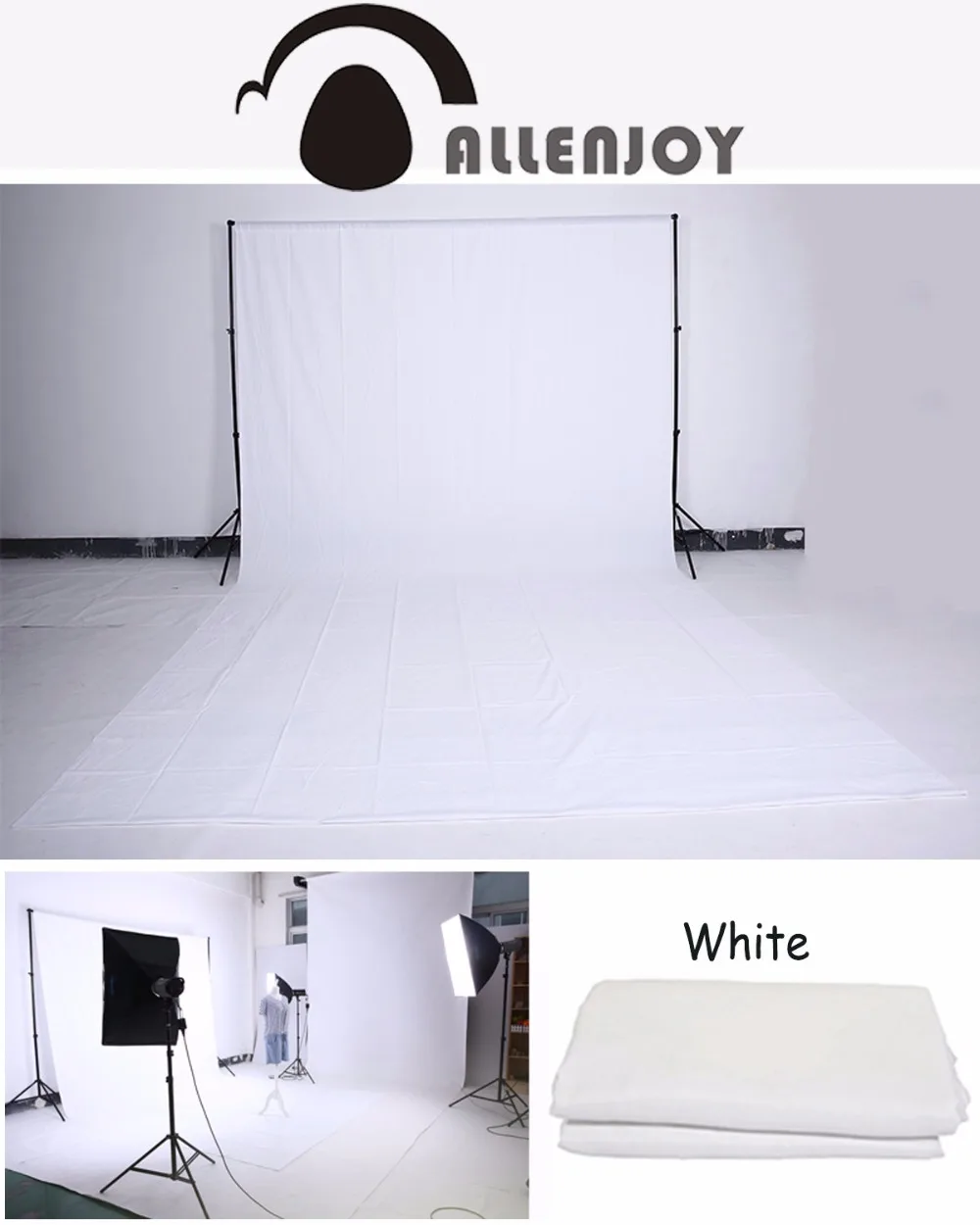 Allenjoy شاشة خضراء خلفية كروما مفتاح المزيد من خيارات الألوان تخصيص حجم المهنية استوديو إضاءة الصور