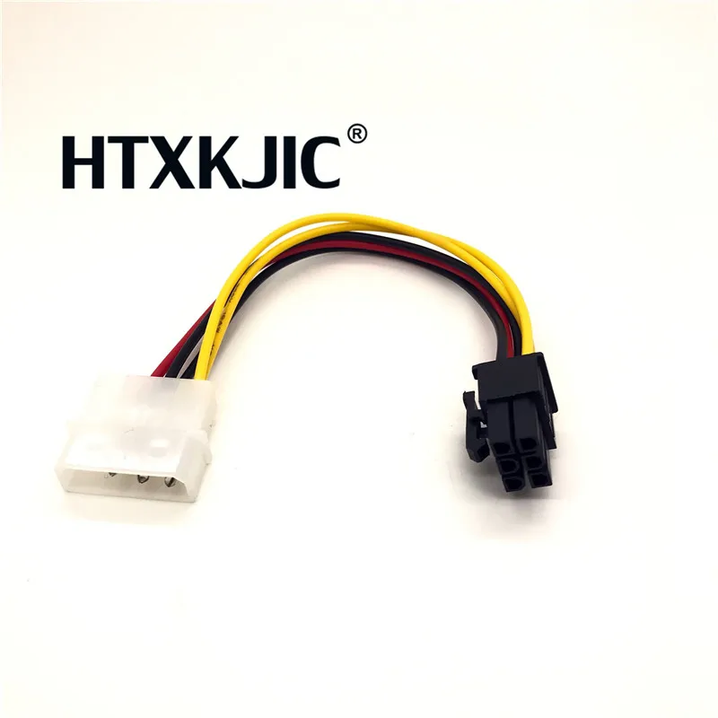 

4 Pin Molex to 6 Pin PCI-Express PCIE Video Card Power Converter usb sata cable usb riser card rj45 connector dvi-d vga dual psu