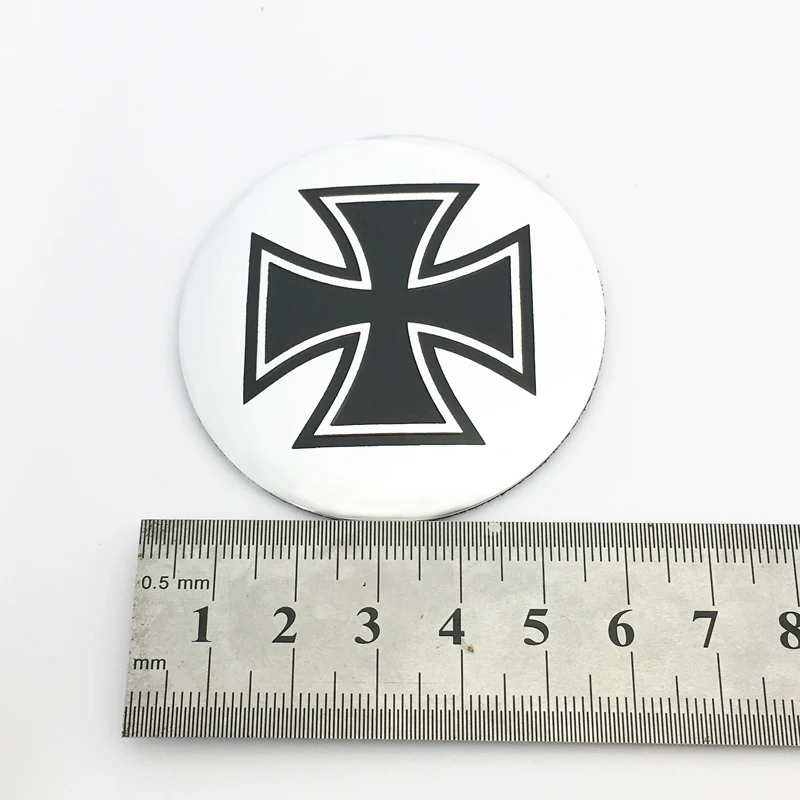 ANTINIYA 4pcs/56.5mm Germany Iron Cross logo aluminum Emblem badge Wheel Center Hub Cap Cover Sticker Wheel car styling