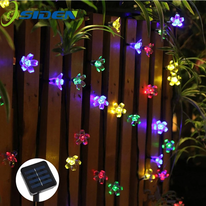 OSIDE LED พลังงานแสงอาทิตย์ String ไฟ100/200LED Blossom กลางแจ้งกันน้ำแสง Fairy ไฟประดับคริสต์มาสตกแต่งบ้านสวน