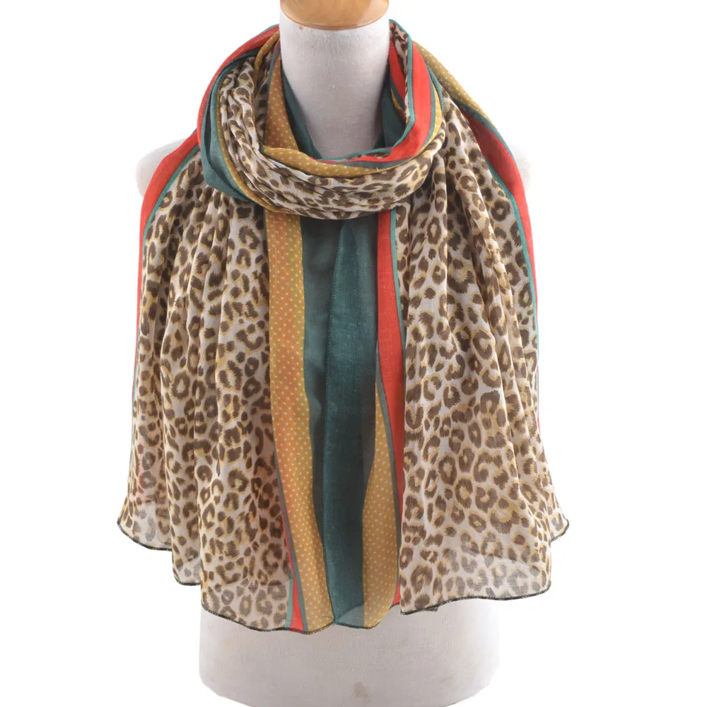 Womens Spring Fashion Viscose Leopard Scarf,British Style,Shawls and Scarves,Muslim Hijab,Animal Print Beach Stoles Coverup