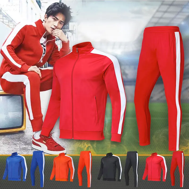 Halloween Costume Adults Boys Orange Tracksuit Sets Full Zipper Kids Soccer Sets Male Halloween Tracksuits Jogging Sports Wear