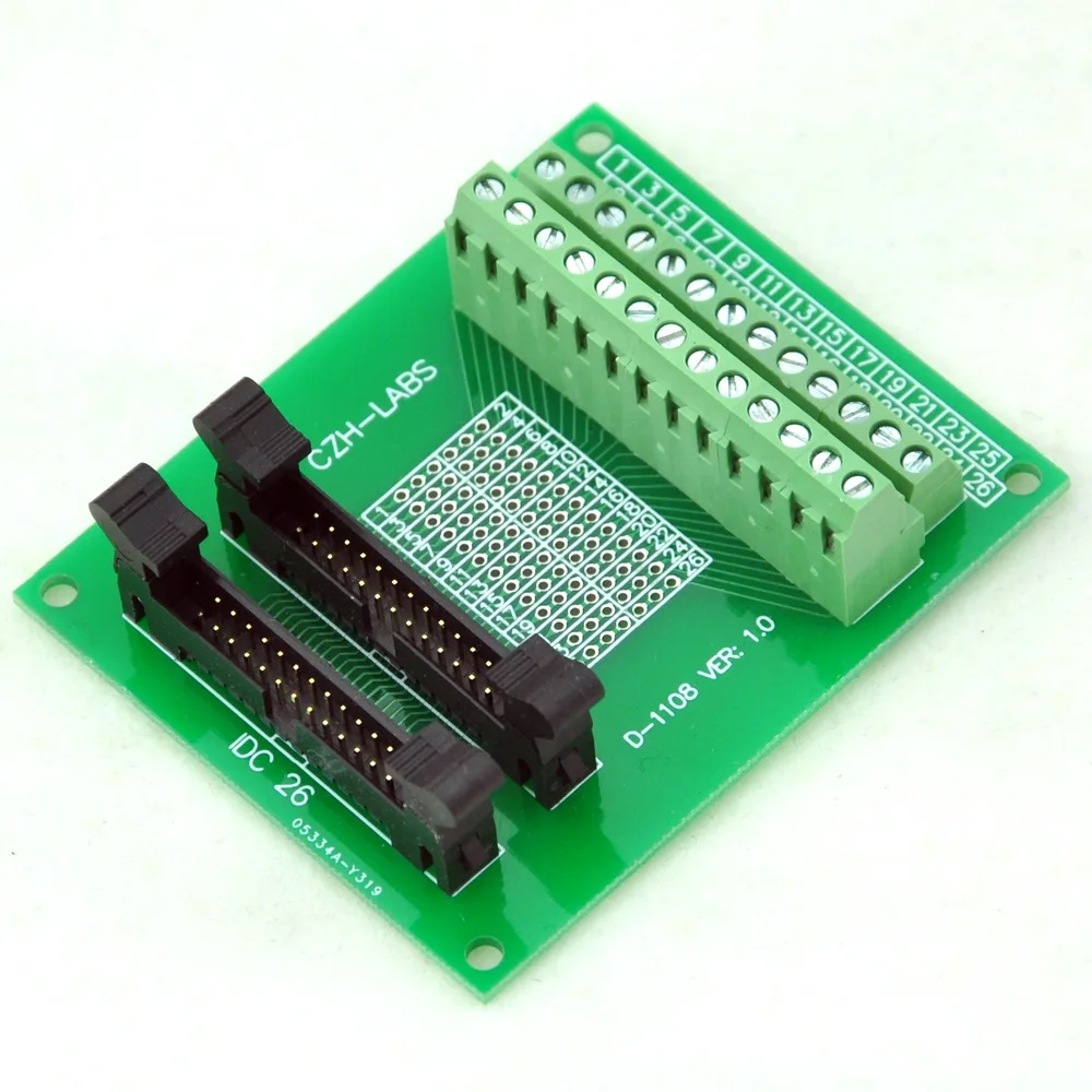 Placa de arranque de doble cabezal macho, conector de Terminal de tornillo, 2x13 Pines, 2,0mm, IDC-26