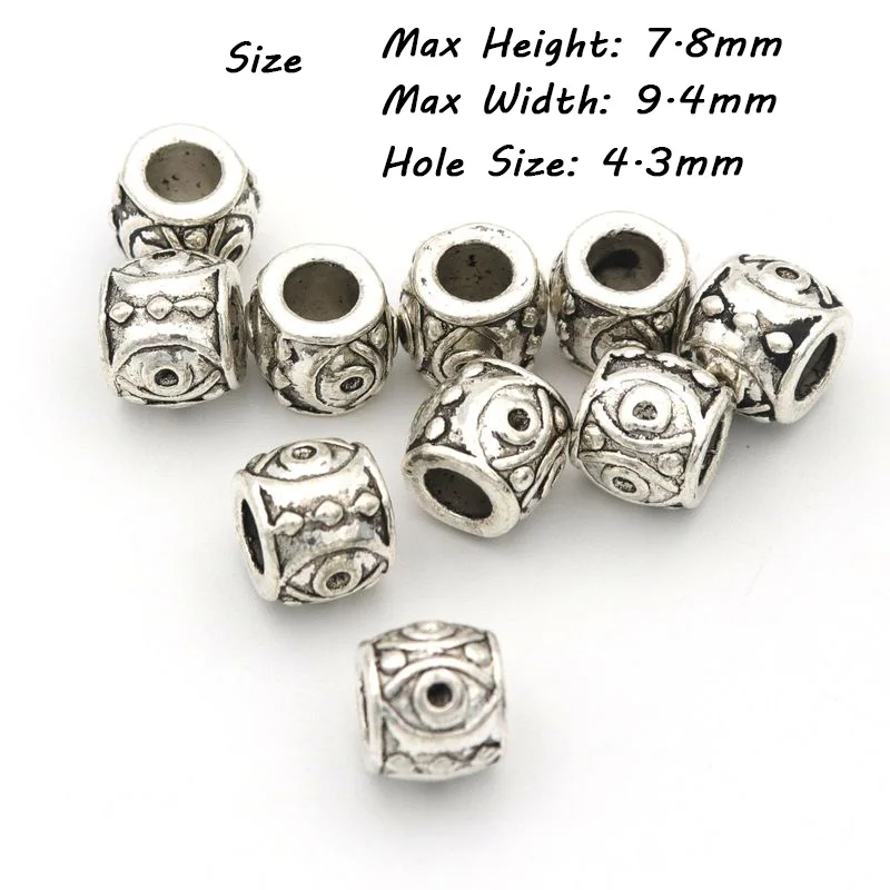 20pc Große Loch Europäischen Lose Spacer Metall Perlen Für Hand Schmuck Machen Diy Halskette Armband Zubehör Großhandel – Detail 2