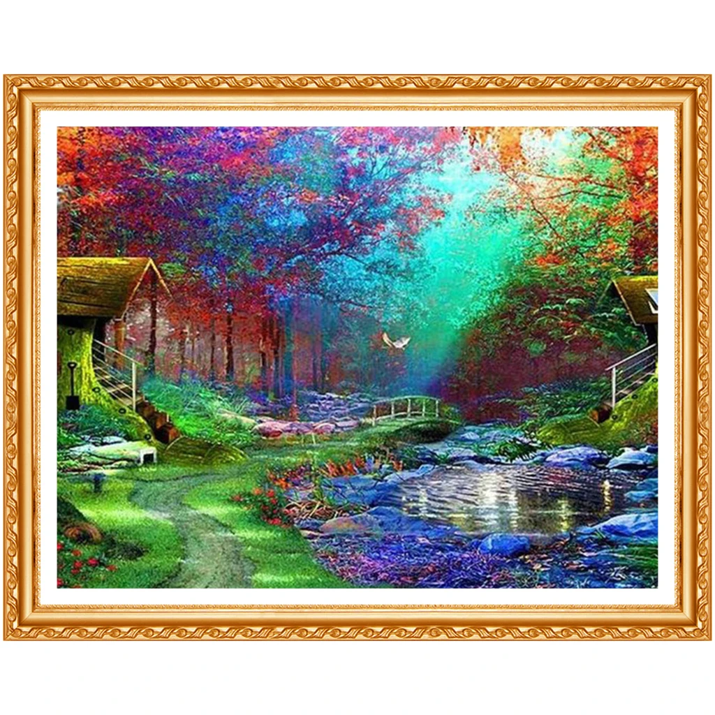 5D DIY Diamond Painting Scenery Home Decor Full Drill Square Tree Bird Picture Of Rhinestone  Diamond Embroidery