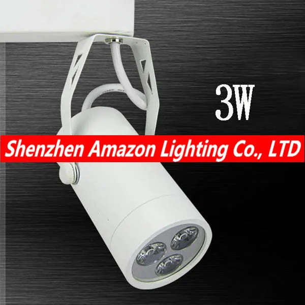 free ship 20pcs white black track light 3W Clothing store track spot lighting led wall lamps 3000K-6500K