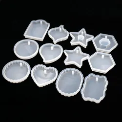 SNASAN-resina epóxi Silicone molde, molde, coração, redondo, estrela, quadrado, pingente, artesanal, ferramenta DIY, artesanato, 1pc