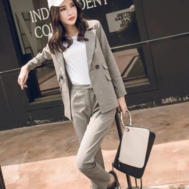 New Women Suit Jacket+Pants 2024 Autumn Blazers For Women 2-Piece Fashion Luxury Ladies Suits Office Ladies Thick Pant Set