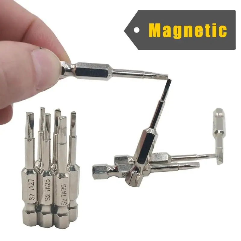 6pcs 50mm Triangle Magnetic Bits Screwdriver Bits S2 Steel 1/4 inch Hex Screwdriver Bit Set DIY Hand Tools bit set набор бит